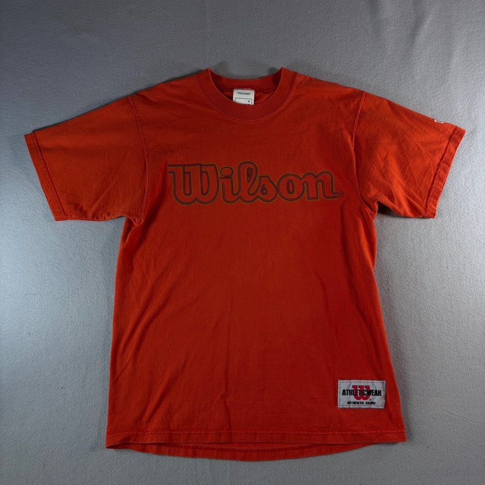 Wilson Athletic‎ Wear Mens Orange Graphic T-Shirt Size M Short Sleeve Tee
